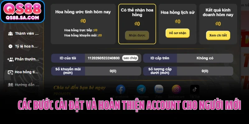 Đăng Ký QS88: Tạo Tài Khoản Nhanh Chóng, Nhận Ưu Đãi Hấp Dẫn 3 Các bước cài đặt và hoàn thiện account QS88 cho người mới