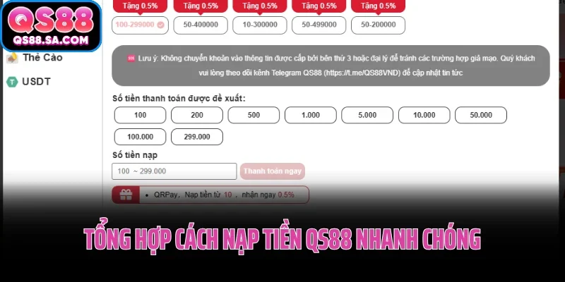 Tổng hợp cách nạp tiền QS88 nhanh chóng Tổng hợp cách nạp tiền QS88 nhanh chóng